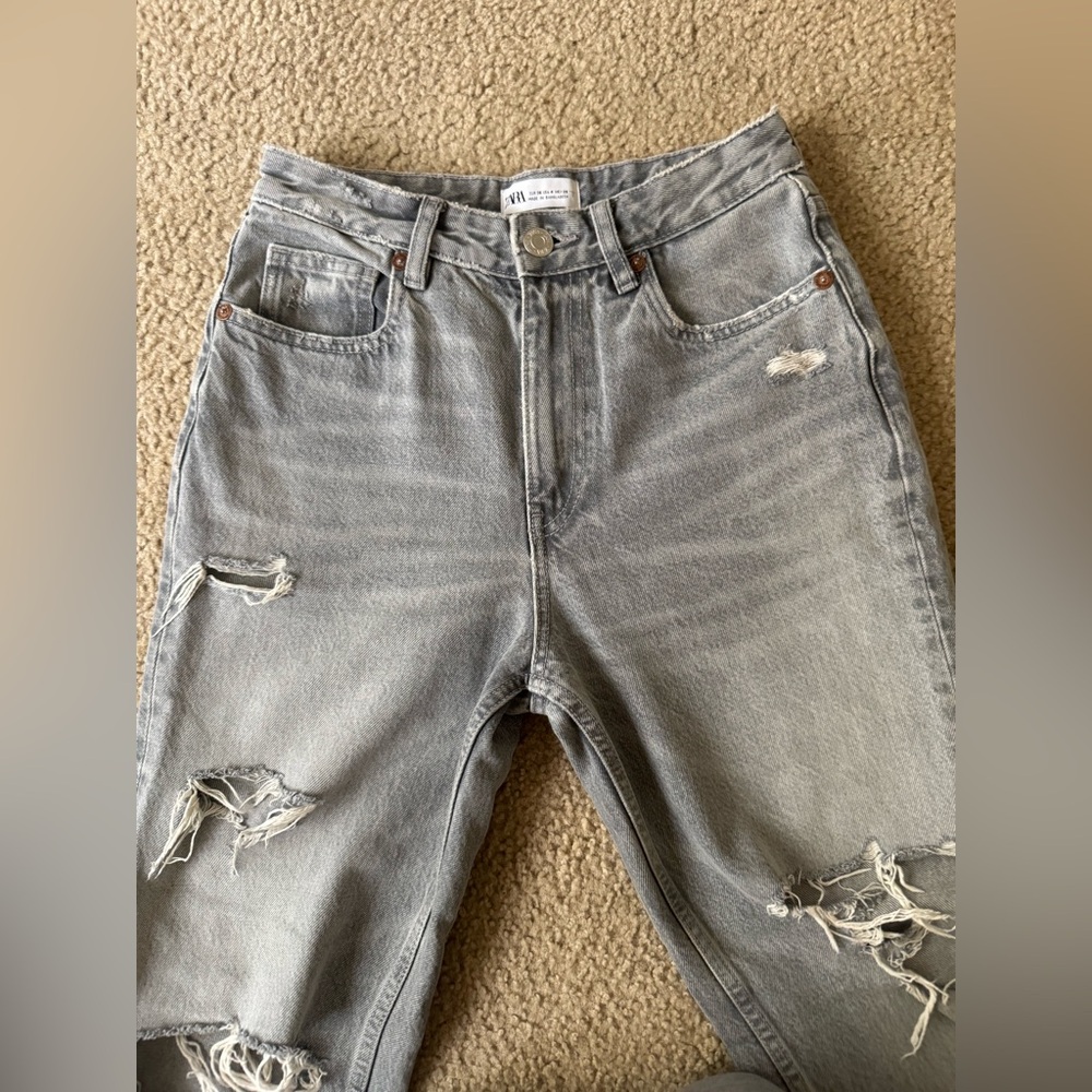 Zara high rise mom jeans
